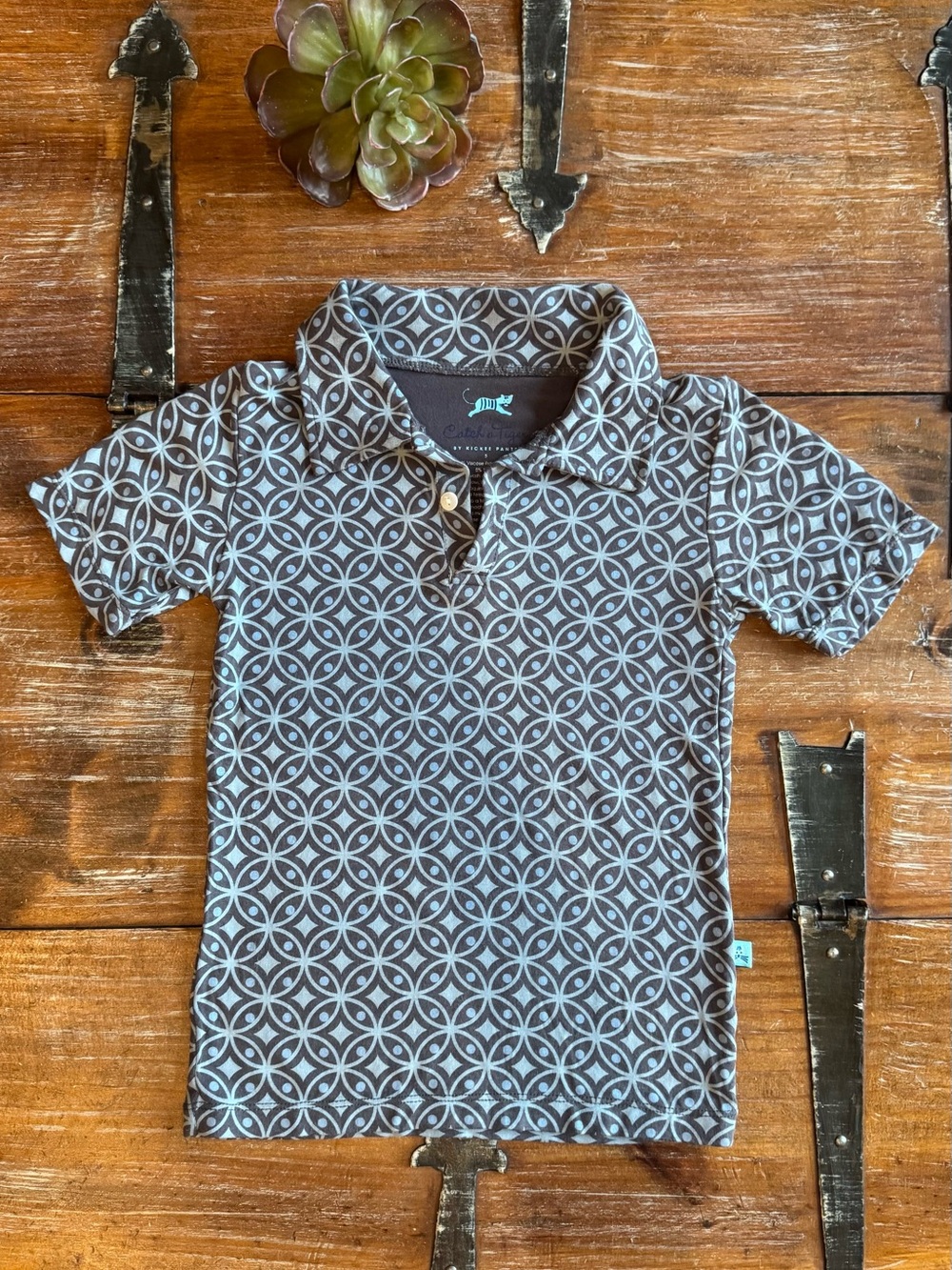 Kickee Pants Gray Geometric Polo